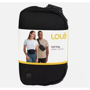 Lole Unisex Belt Bag, Black 7.5inX5inX2in Crossbody Fanny Pack Waist Bag
